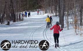 cross country skiing from hardwood ski