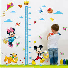 Details About Minnie Mickey Mouse Growth Chart Height Measure Kids Bedroom Wall Sticker Diy