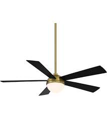 Eclipse Indoor Outdoor 5 Blade Smart Ceiling Fan 54in Satin Brass Matte Black