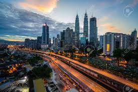 1300 x 957 jpeg 273 кб. Kuala Lumpur Skyline And Skyscraper With Highway Road At Night Stock Photo Picture And Royalty Free Image Image 87459688