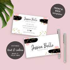 makeup artist business card template