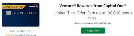 capital one venture signup offer