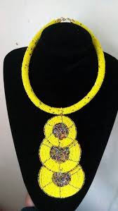 african beaded pendant necklace
