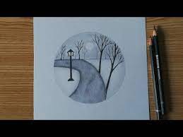 All the best simple pencil drawings 40+ collected on this page. A Scenery In A Circle Easy Pencil Drawing For Beginners Step By Step Youtube Art Drawings Simple Pencil Drawings Easy Meaningful Drawings