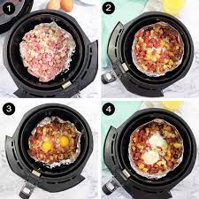 air fryer corned beef hash and eggs 2