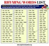 Image result for rhyming words meaning