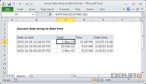 Excel Formula Convert Date String To Date Time Exceljet