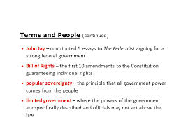 Example about Federalist papers    summary and   