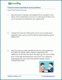 Fractions Mixed Operations Word