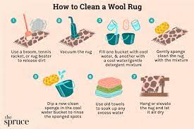 how to clean a wool rug with household