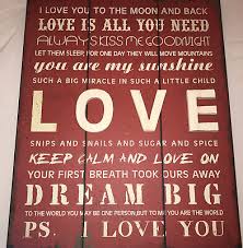 Love Large Rustic Wood Wall Sign 3d