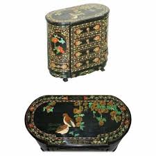 Rare Chinese Black Lacquer Hand Painted