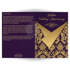 Any Anniversary Invitation Card Optional Photos Purple And Gold Damask Scrolls