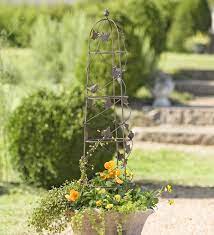 birds and vine garden obelisk plow