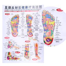 4pcs Set Human Body Meridian Chart Foot Reflex Zone Health