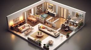 3d Rendering Of A Residential Living