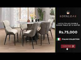 Lucca Italian Marble Dining Table Set 6