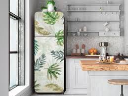 Tropical Leaves Decal Fridge Large