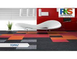 100 polyolefin carpet tile topaz