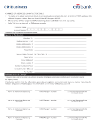 citibank address change form fill out