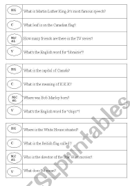 Instantly play online for free, no downloading needed! Trivia Game Esl Worksheet By Tanialita