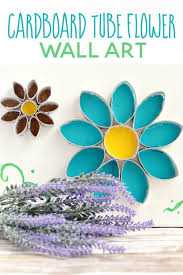 Easy Flower Cardboard Tube Wall Art