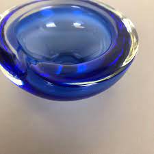 Vintage Blue Murano Glass Bowl S