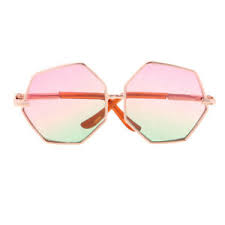 Details About Gold Hexagon Frame Glasses For Blythe Doll Costume Accessories Pink Green