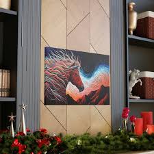 Red Horse Wall Canvas Western Wall