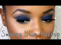 blue smokey eyeshadow tutorial makeup