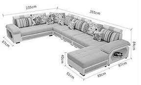 u shape 9 seater sofa set design grey