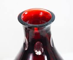Bohemian Cut To Clear Ruby Red Decanter