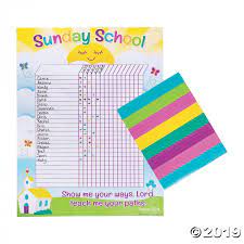sunday school attendance chart 1 piece