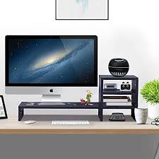 While using deskreen as a second screen. Monitor Stand Computer Screen Riser Large Mdf Wood Pc Rack With 2 Tier Desktop Storage Organizer Shelf For Cellphone Tv Books Multimedia Laptop Printer Office Home Black 31 5 Space Saving Buy Online At Best Price In
