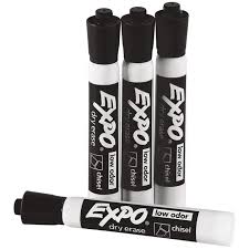 expo black dry erase markers