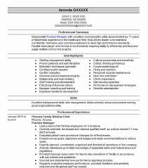 Practice Manager Resume Example Phoenix Family Medical