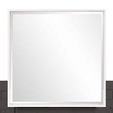 Square White Framed Wall Mirror 92210