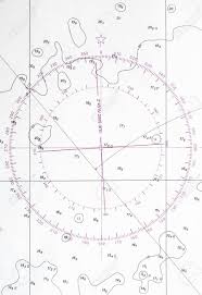 Navigation Chart Fragment With Compass Deviation Symbol