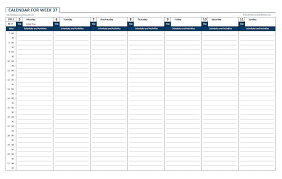 Blank Weekly Calendar With Time Slots Times Free Printable