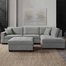 miles fabric sectional with ottoman