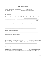 drywall contract template free