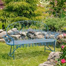 Iron Garden Bench With Curved Back 3