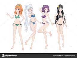 Beautiful anime manga girl in bikini Stock Vector by ©Apoev 200685542