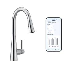 moen sleek smart faucet chrome single
