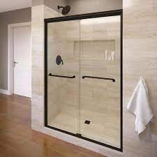 Clear Glass Shower Door In Wrought Iron
