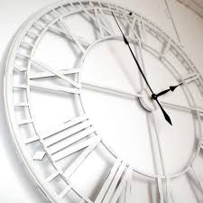 for white large skeleton wall clock uk