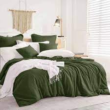 Dark Olive Green Queen Comforter Set