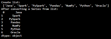 how to convert list to pandas series