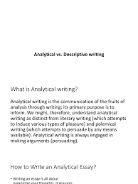 analytical vs descriptive essays argument 