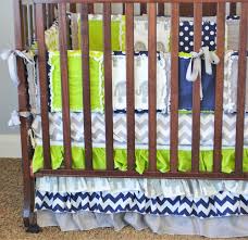 elephant baby bedding lime green navy